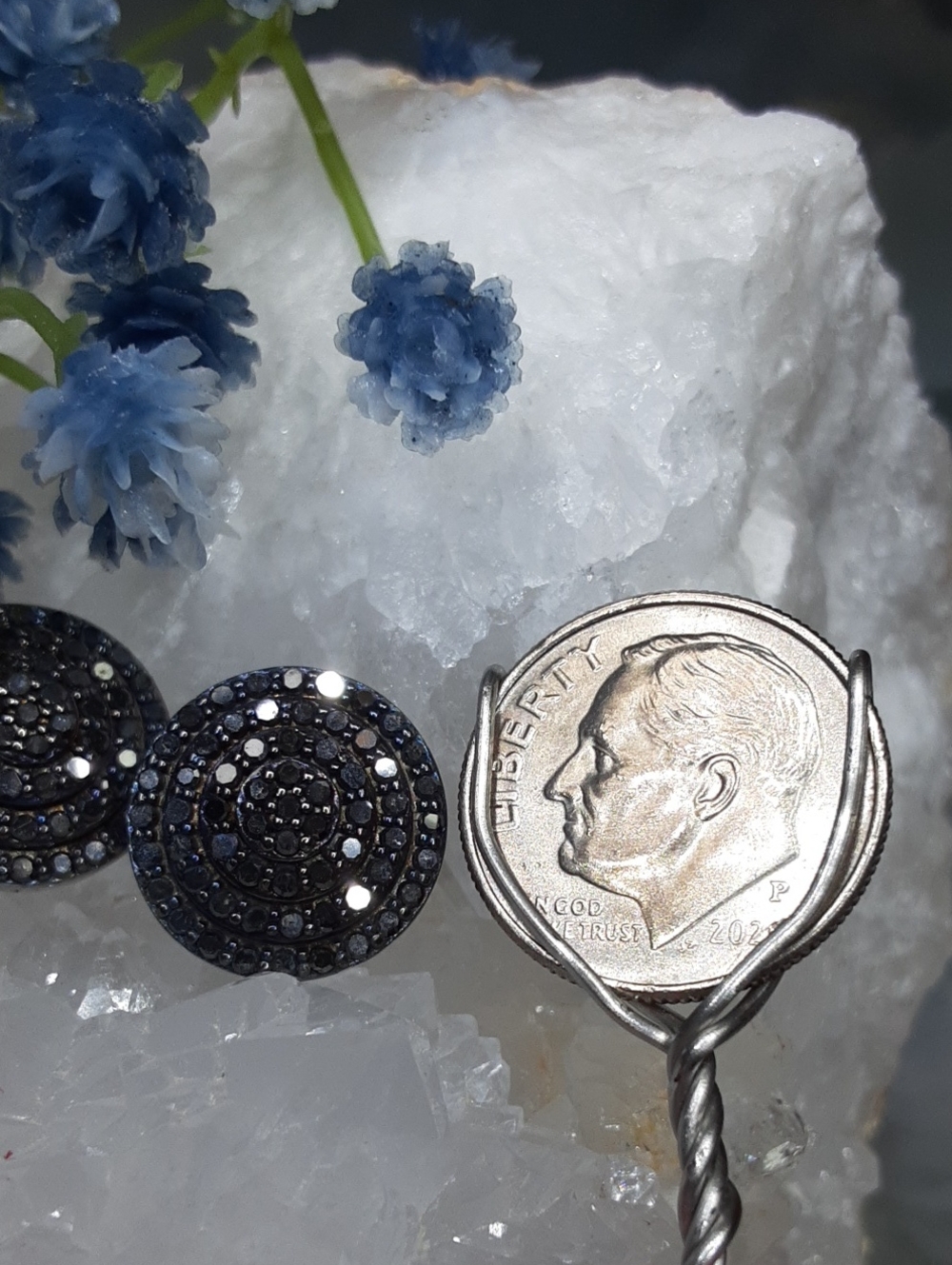 925 Genuine Black Diamond Stud Earrings. Price Is Firm. - Picture 5 of 6